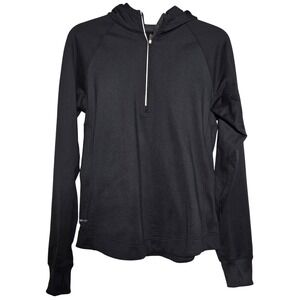 Nike Dri-FIT Womens Half Zip Running Hoodie Black Size M Athletic Activewear